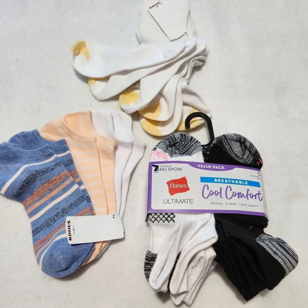 Hanes Socks For Womens Size 5-9 Multicolor 13 Pairs B6